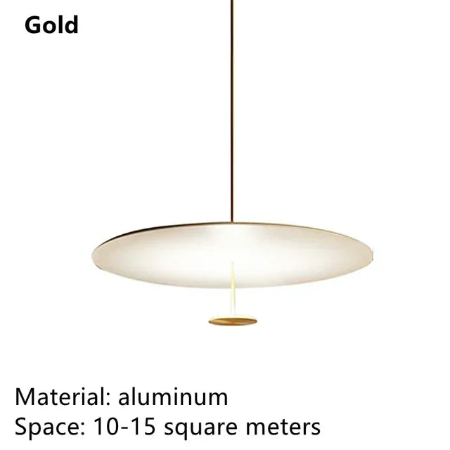 Gold Black Pendant Light for Living Room, Elegant Minimalist Ring Suspension Lamp