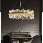 Smoke Grey Crystal LED Chandelier for Home Decor in Living Dining Bedroom