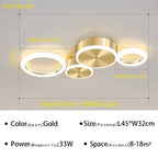 Luxury Gold Ring LED Circle Ceiling Chandelier for Living Room, Bedroom, Dining Room