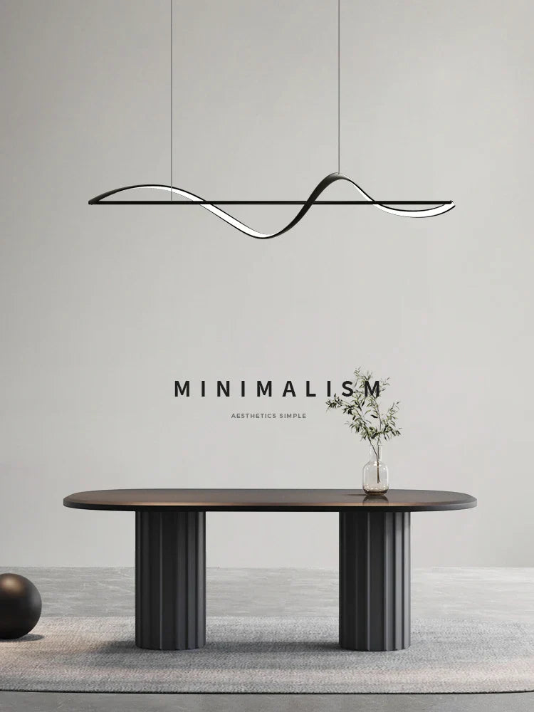 Minimalist Curve LED Pendant Light for Dining Room, Bar, Kitchen - Home Decor Fixtures