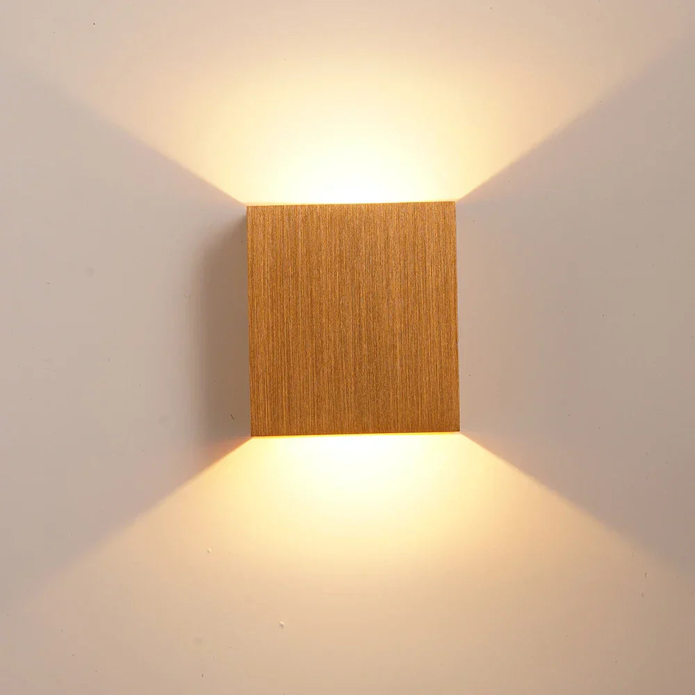LED Up Down Wall Lamps: Gold & Silver Aluminium Wall Light for Bedroom, Living Room, Corridor