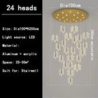 Luxury Maple Leaf Staircase Pendant by - Duplex Villa Chandelier