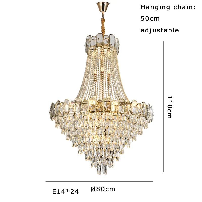Modern Luxury Crystal Chandelier LED Lighting for Living Room Suspension Luminaire