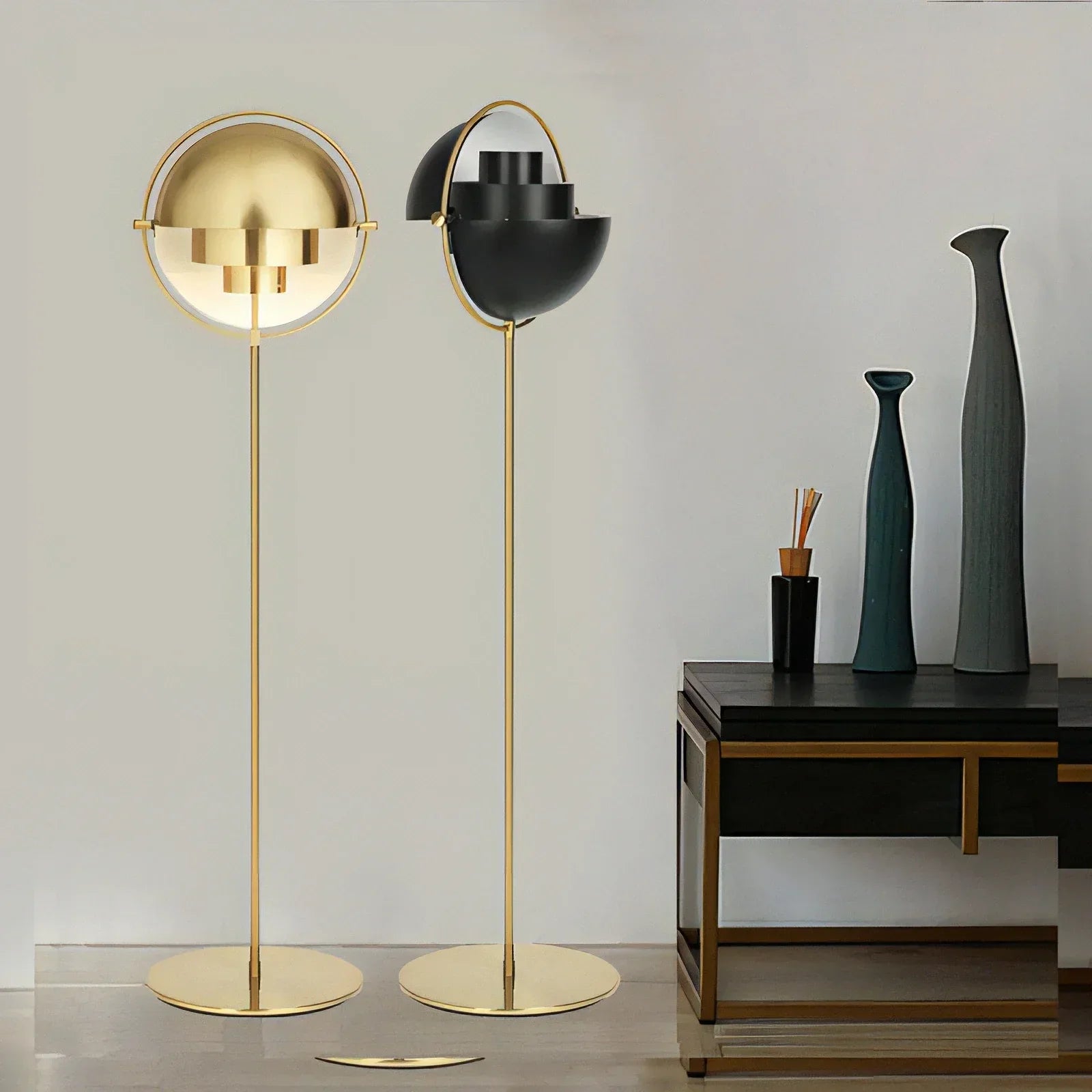 Black Gold Metal Floor Lamp for Modern Living Room and Bedroom Décor