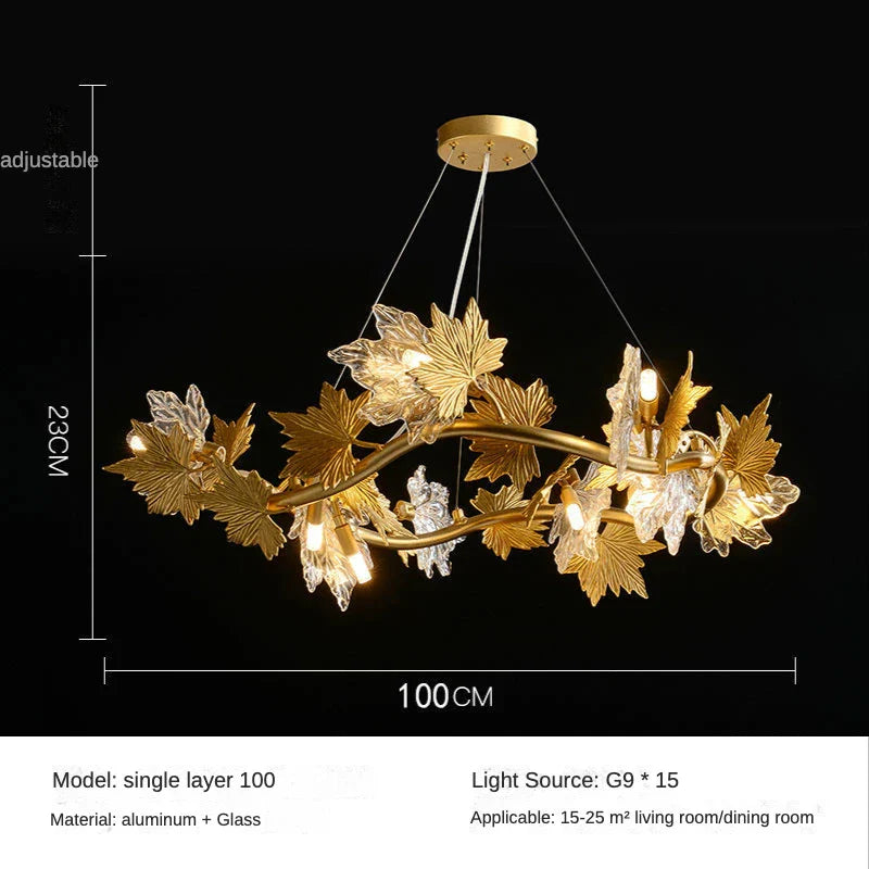 Maple Leaf Branches Chandelier for Living Dining Room - 2023 Design