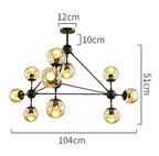 Magic Bean Glass Ball Chandelier - Vintage Industrial Loft Hanging Light