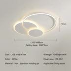 Circles LED Ceiling Lights Modern Minimalism Dimmable Bedroom Lamp Fixtures