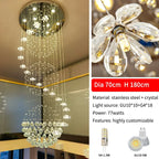 Spiral Long Chandelier: Modern Nordic Loft Staircase Pendant Lamp