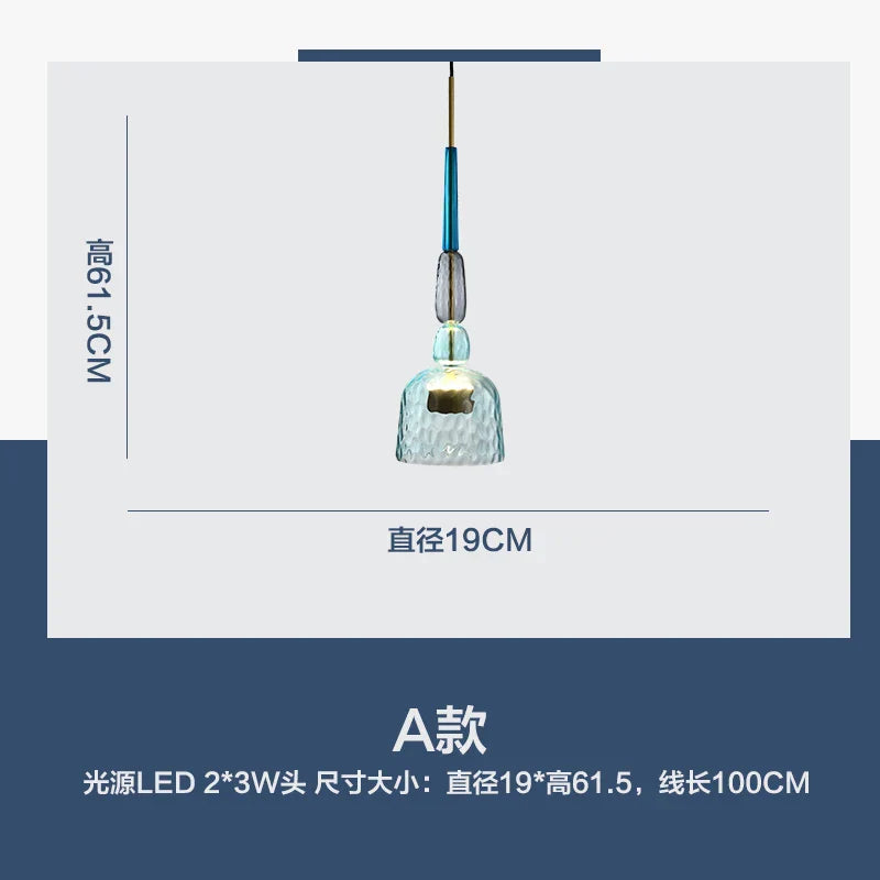 Nordic Glass Candy Pendant Lights for Living Room Bedroom Children Decor