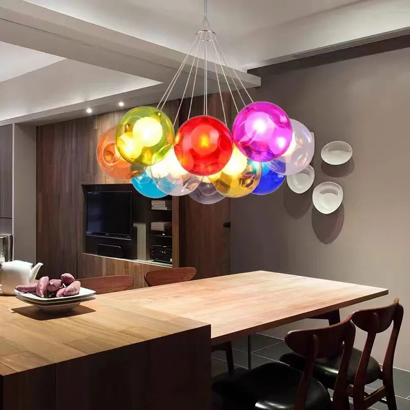 Nordic LED Multi Bubble Chandelier for Living Dining Office Kids Room