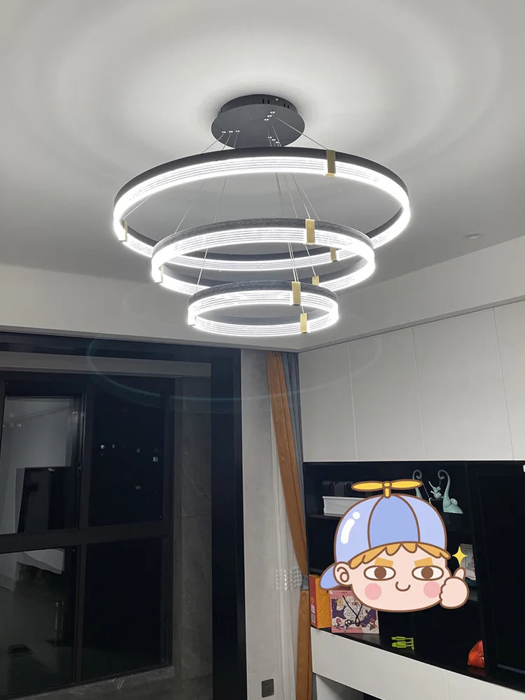 Simple Modern LED Chandelier - Luxury Nordic Design for Living Room, Bedroom, and Restaurant