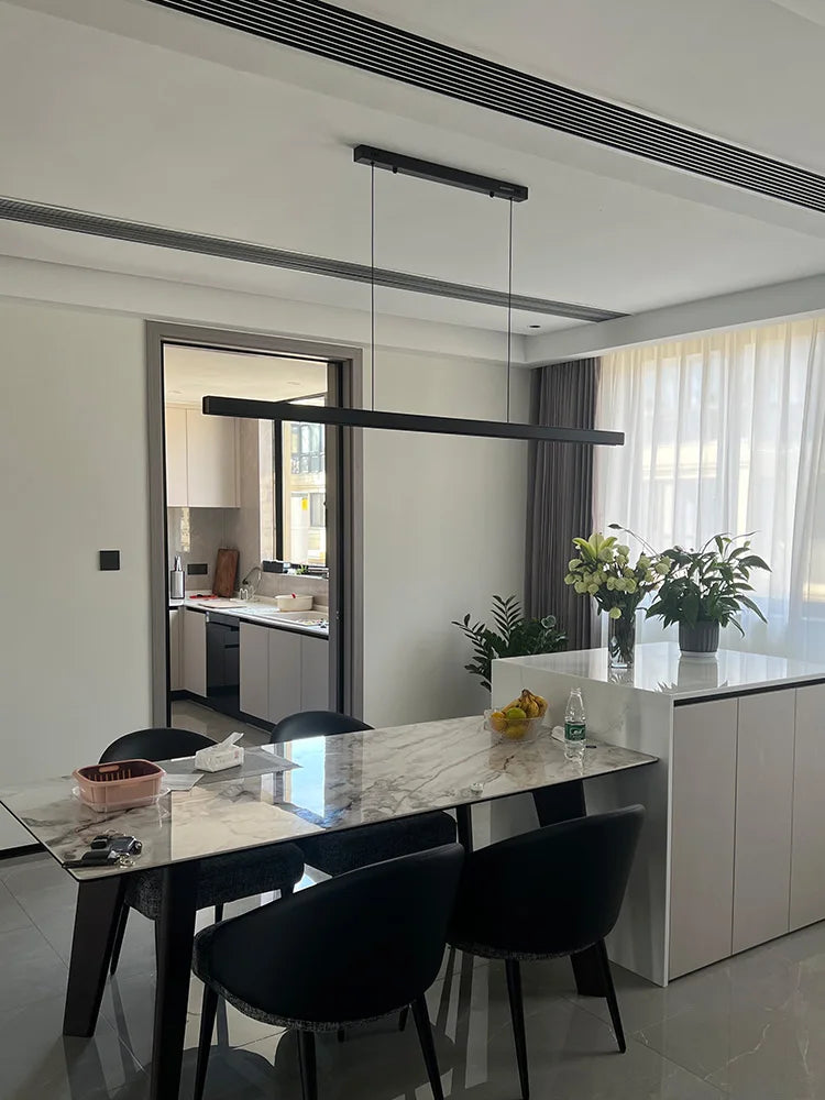 Modern Linear LED Chandelier Pendant Lights for Dining Table Kitchen Bar