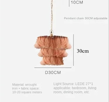 Bohemian Vintage Fela Tassel Handwoven Chandelier LED Home Decoration Light