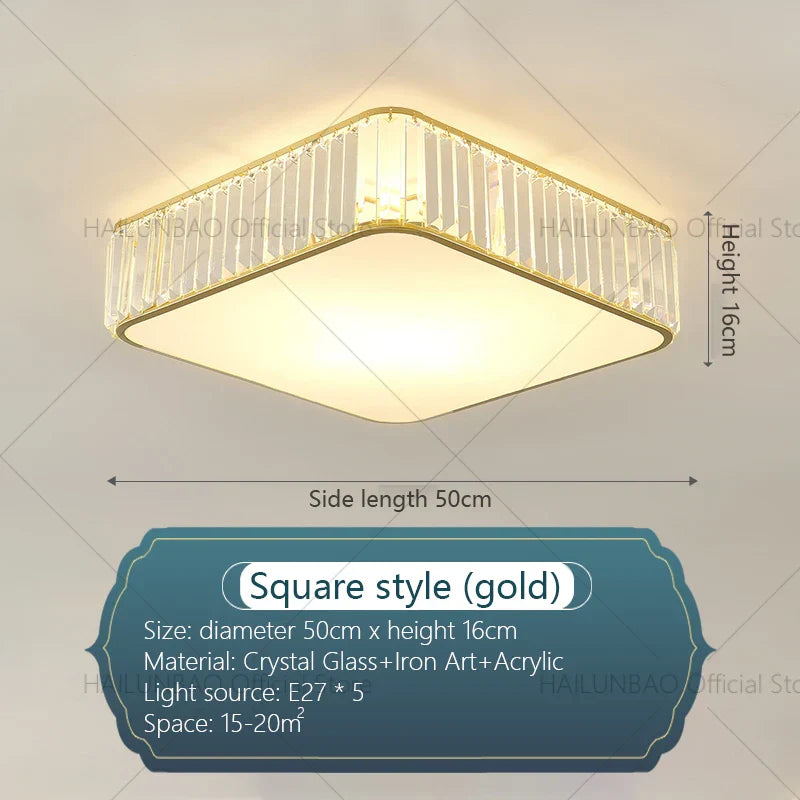 Crystal Light: Modern Restaurant Hotel Ceiling Light for Living Room