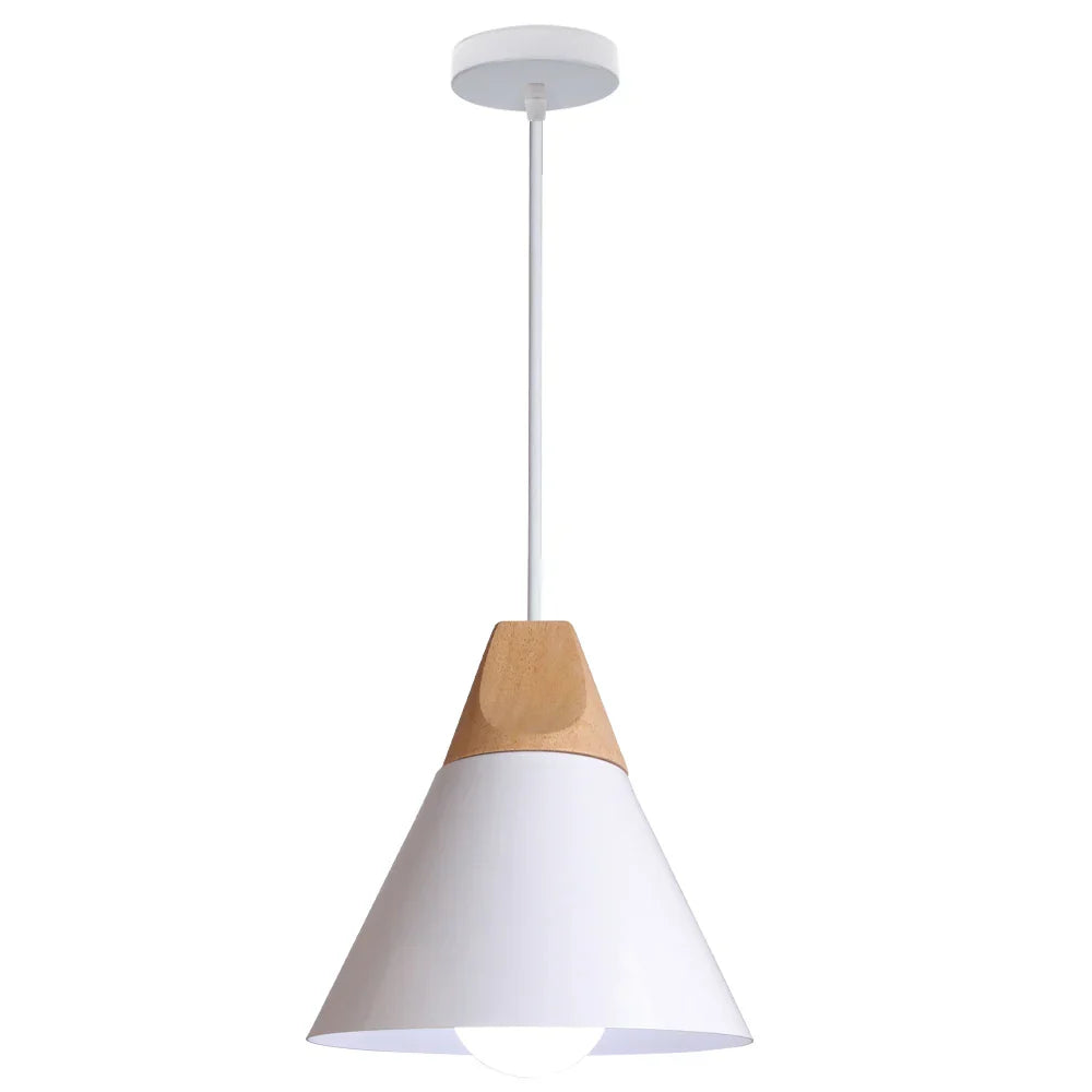 Wood Pendant Lamp: Nordic Macaron LED E27 Industrial Hanging Light for Home Decor