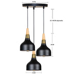 Wooden Dome Pendant Lights: Adjustable Hanging Lamp for Kitchen Dining Living Bedroom