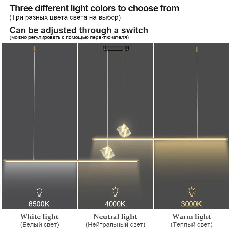 Copper LED Pendant Lights with Remote Control for Dining Room, Kitchen, and Bar