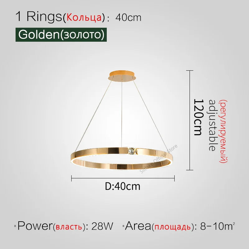 Diamond Ring Chandelier | Nordic Crystal Bedroom and Living Room Luxury Lamp