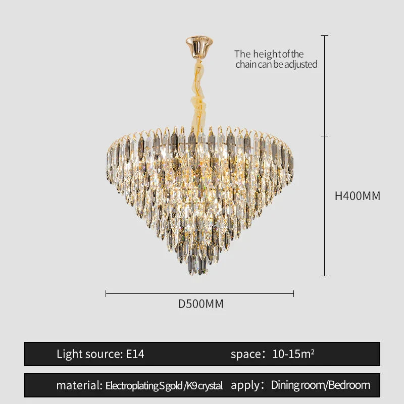 Crystal Chandelier: Elegant Small Duplex Living Room Loft Hotel Lobby Staircase Lighting