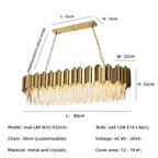Gold Crystal Chandelier: Modern Luxury LED Pendant Lights for Living, Dining, Bedroom Decor