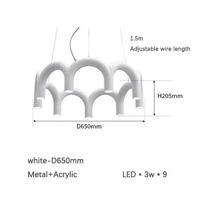 Nordic Arch LED Chandelier: Modern Art U-shaped Pendant Lamp for Kitchen, Dining, and Bar décor