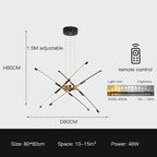 Linen Ceiling Chandelier: Black Gold Pendant Lamp for Home, Office, or Restaurant