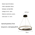 Nordic LED Pendant Lights Dimmable Hanging Lamp for Living Room and Bedroom