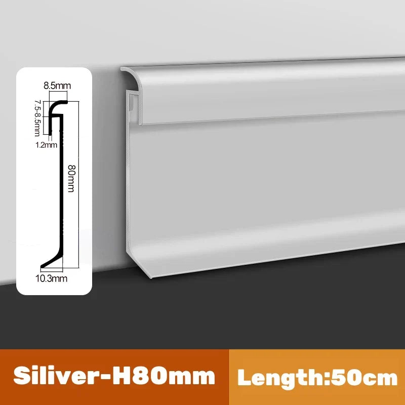 LED Skirting Line Aluminum Profiles Baseboard Corner Wall Decor - Stair Bar Strip Light