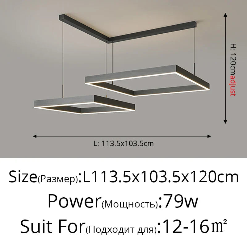 Nordic Designer Aluminum LED Chandelier for Living Room Dining Table by Afralia™