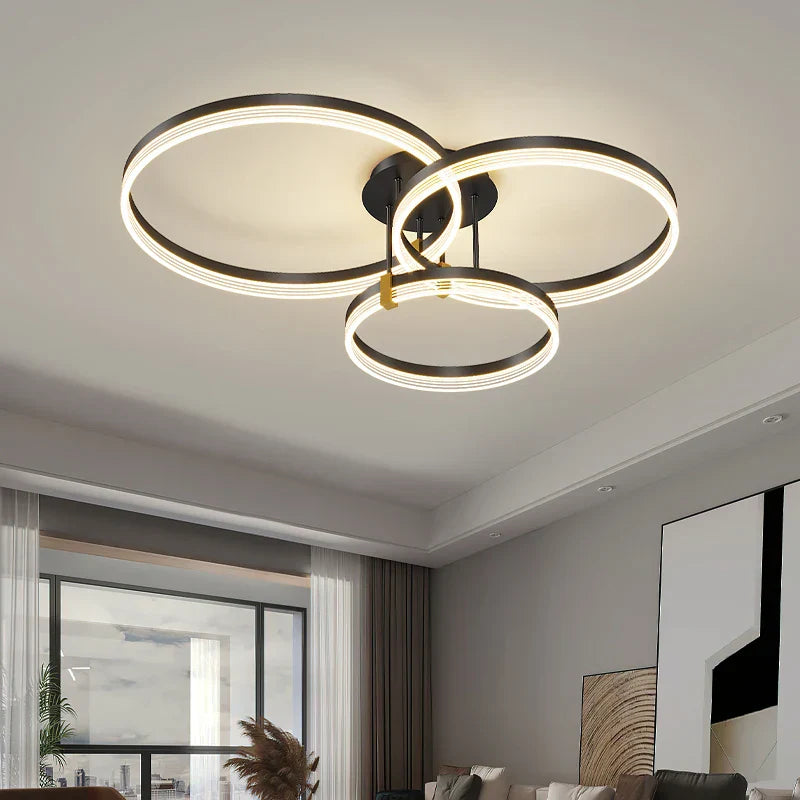 Modern Round Ring LED Ceiling Chandelier for Living Room and Bedroom