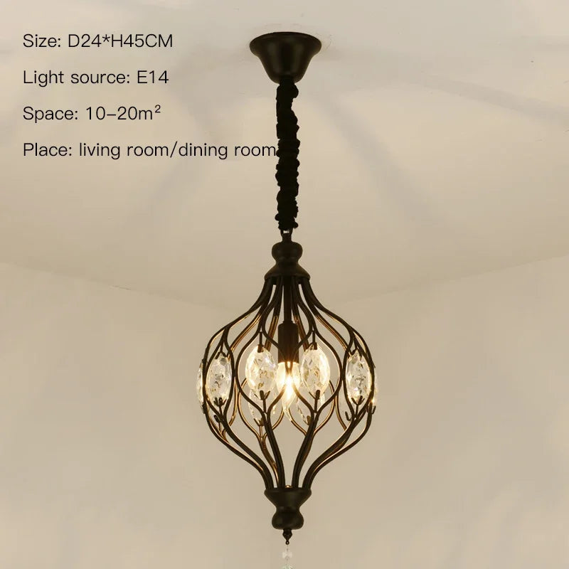 Vintage Lantern Chandelier for Living Room Bedroom Stairwell - Modern Country Style Lighting