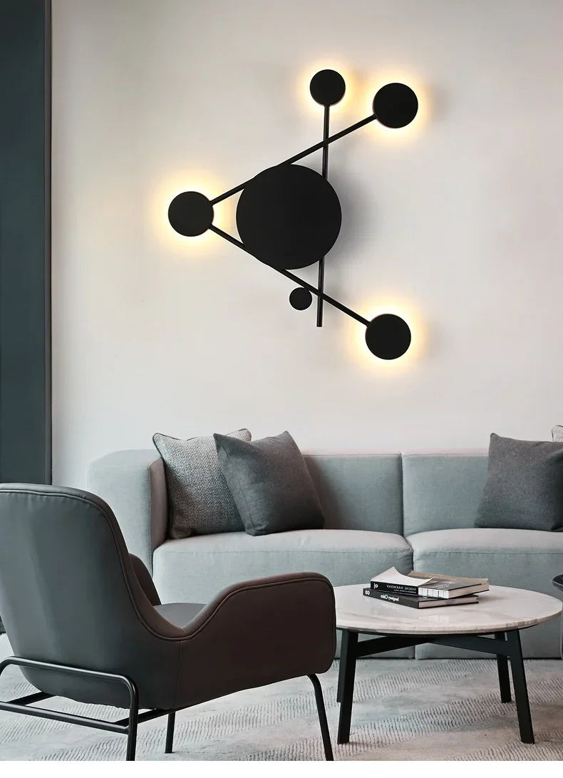 Nordic Black-White Warm Light Bedroom Wall Lamp