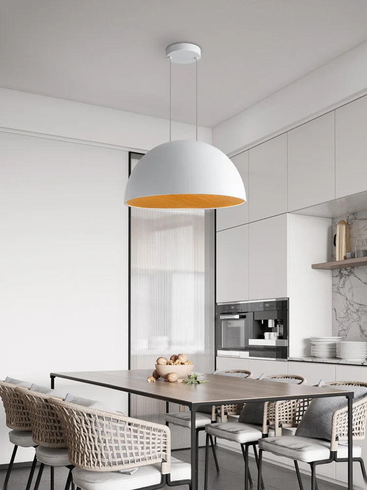 Wood Grain Bedroom Chandelier Modern Round Dining Room Light