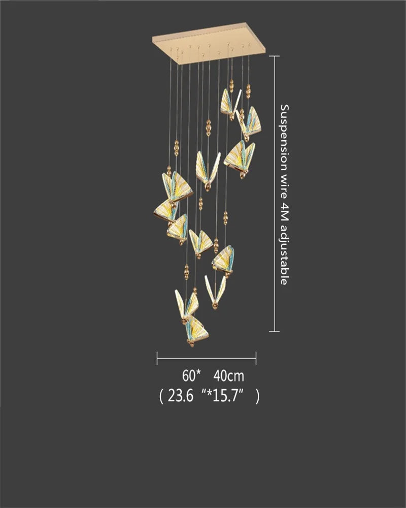 Butterfly LED Chandelier: Modern Hanging Light for Home, Bedroom, Coffee Store & More