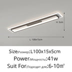 LED Chandelier Lights Remote Dimming Black White Modern Long Living Room Bedroom Hall Lamps