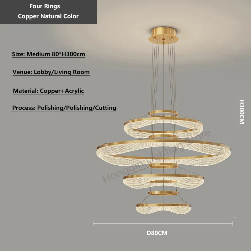 Acrylic Living Room Chandelier Pendant Light Fixture_LED Hanging Lamp