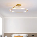 Modern Round LED Ceiling Chandelier Aluminum Dimmable Bedroom Light