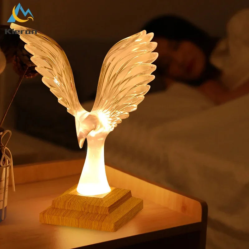 Crystal Eagle LED Table Lamp for Bedroom Study and Living Room