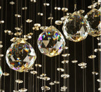 Crystal Pendant Chandelier for Staircase & Bedroom Hanging - Modern Luxury Lighting Fixture