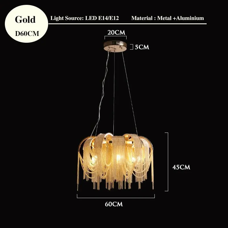 Tassel Luxury Chandelier: Postmodern Elegance for Living Room, Restaurant, Bedroom, Hotel