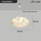LED Petal Ceiling Chandelier for Living Room, Dimmable Round Bedroom Lamp