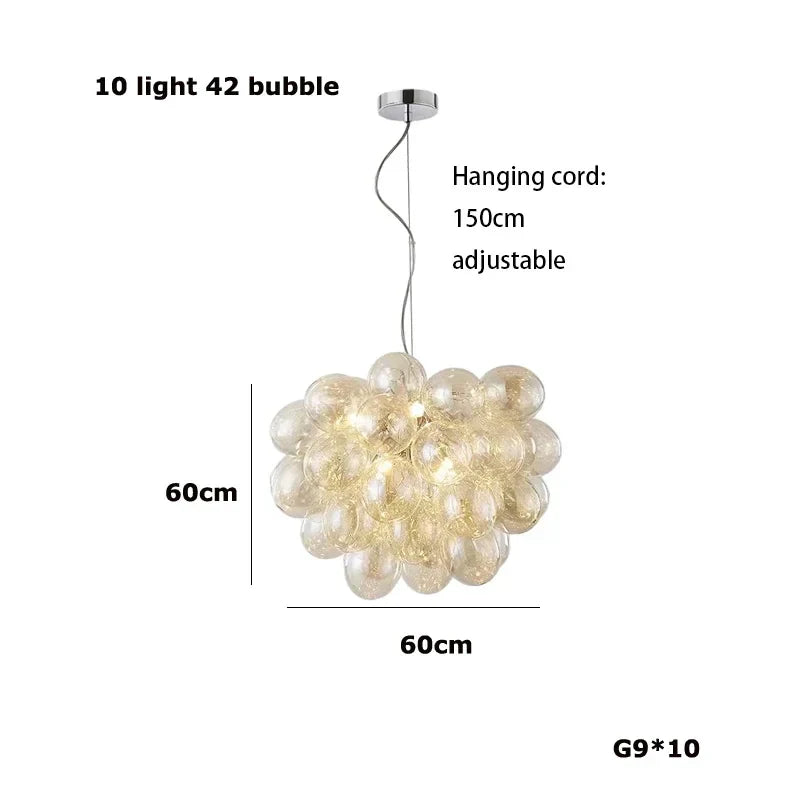 Modern Colour Bubble Chandelier for Living Room Bedroom Decor, Industrial Pendant Lighting