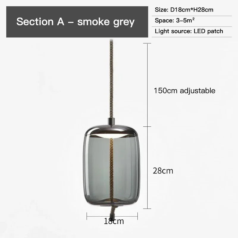 BROKIS Knot Glass Pendant Chandelier Luminaria Deco Bedside Lamp