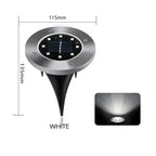 Solar Disk Light: Outdoor Garden LED Spotlight for Deck, Underground, or Buried Use
