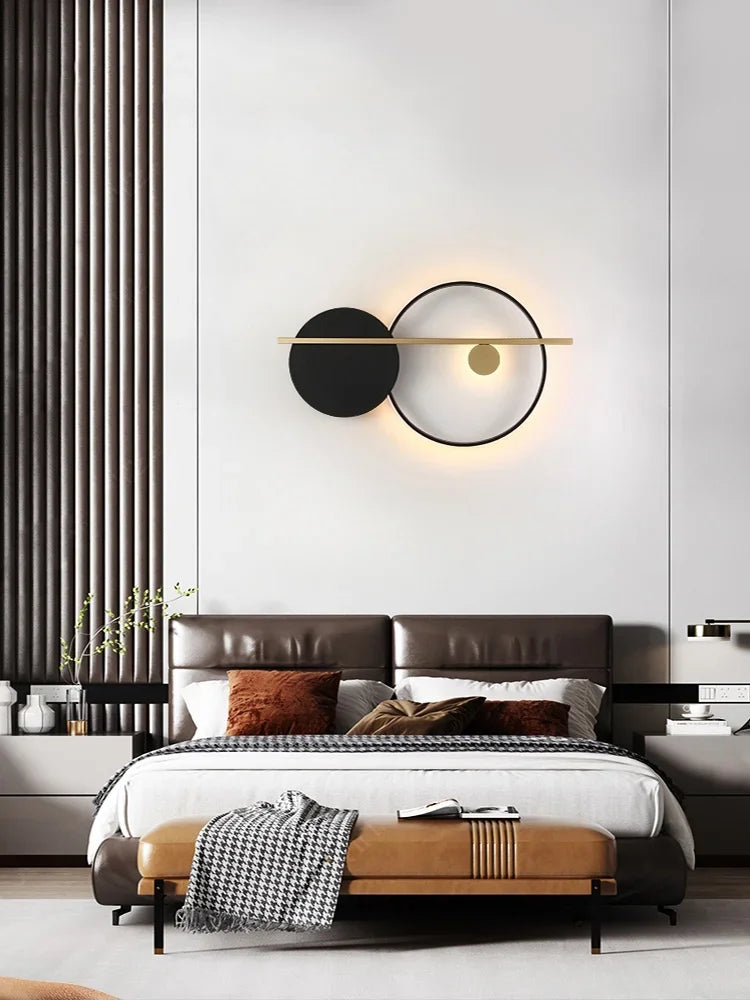 Nordic Black-White Warm Light Bedroom Wall Lamp