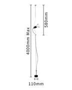 Pendant Lamp: Adjustable Black Line Bedroom Lighting