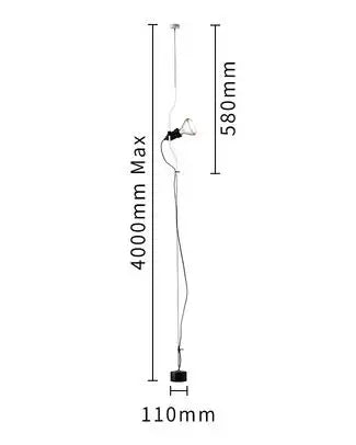 Pendant Lamp: Adjustable Black Line Bedroom Lighting