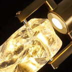 Elegant Diamond Crystal Chandelier LED Light Fixture Gold Home Decor