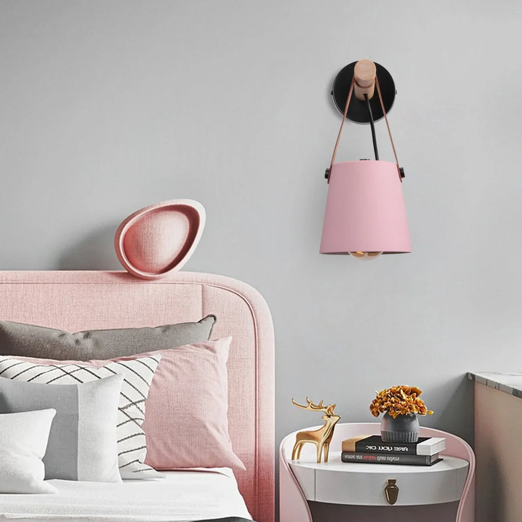 Pink Wall Lights: Nordic Minimalist Bedroom Bedside Lamps, Modern Living Room Decor