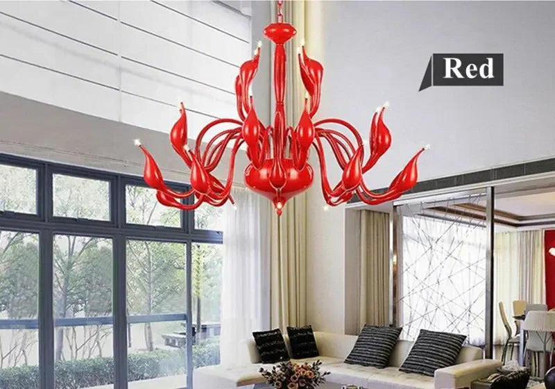 Swan Pendant Chandelier: Elegant European Style for Living Room, Bedroom, Restaurant